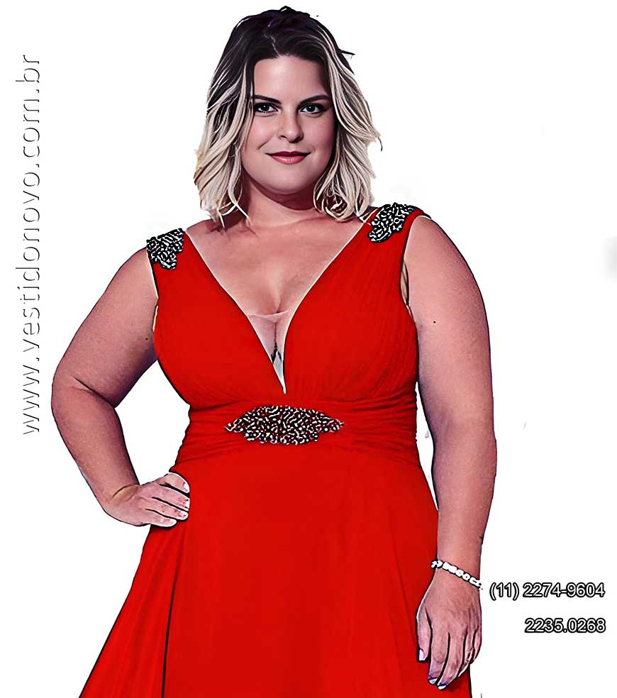 vestido de festa vermelho, me do noivo plus size, so paulo sp